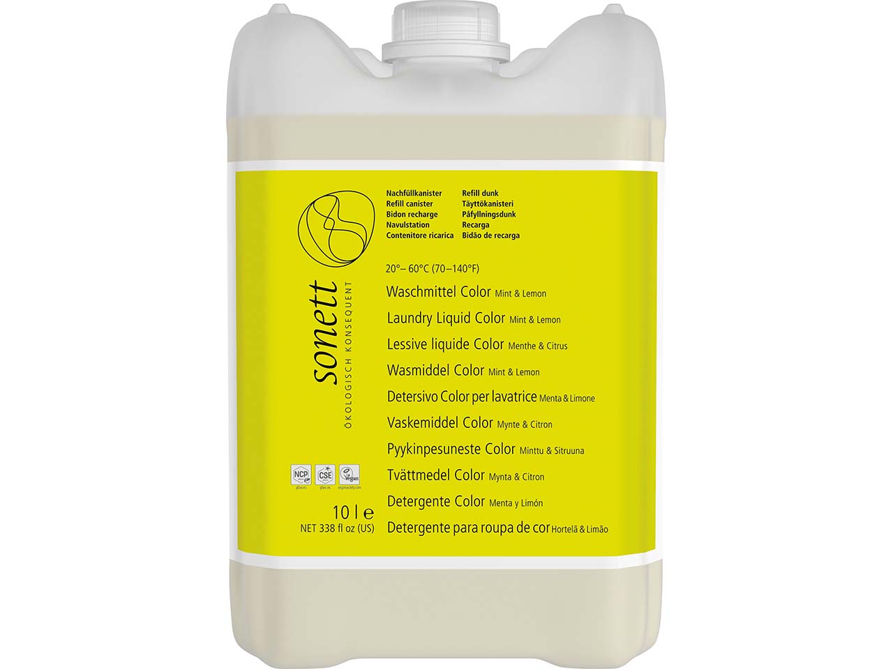 Sonett Color-Flüssigwaschmittel "Mint&Lemon" für Outdoor-& Sportbekleidung, 10 l