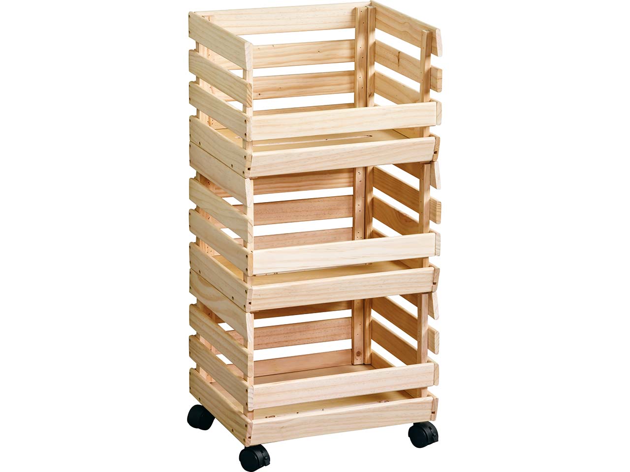 KESPER Kartoffel- & Obsthorde aus Kiefernholz, mit Rollen, 37 x 30 x 80 cm