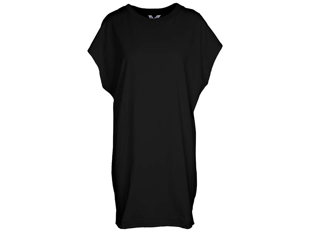 MELA Bio-Damen-T-Shirt-Kleid 'SUNEA' mit Rundhalsausschnitt, schwarz, Gr. M