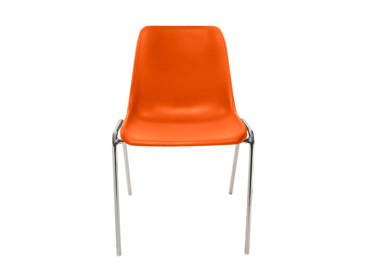 2x Besucherstuhl "ECO" Gestell verchromt, Kunststoffschale orange