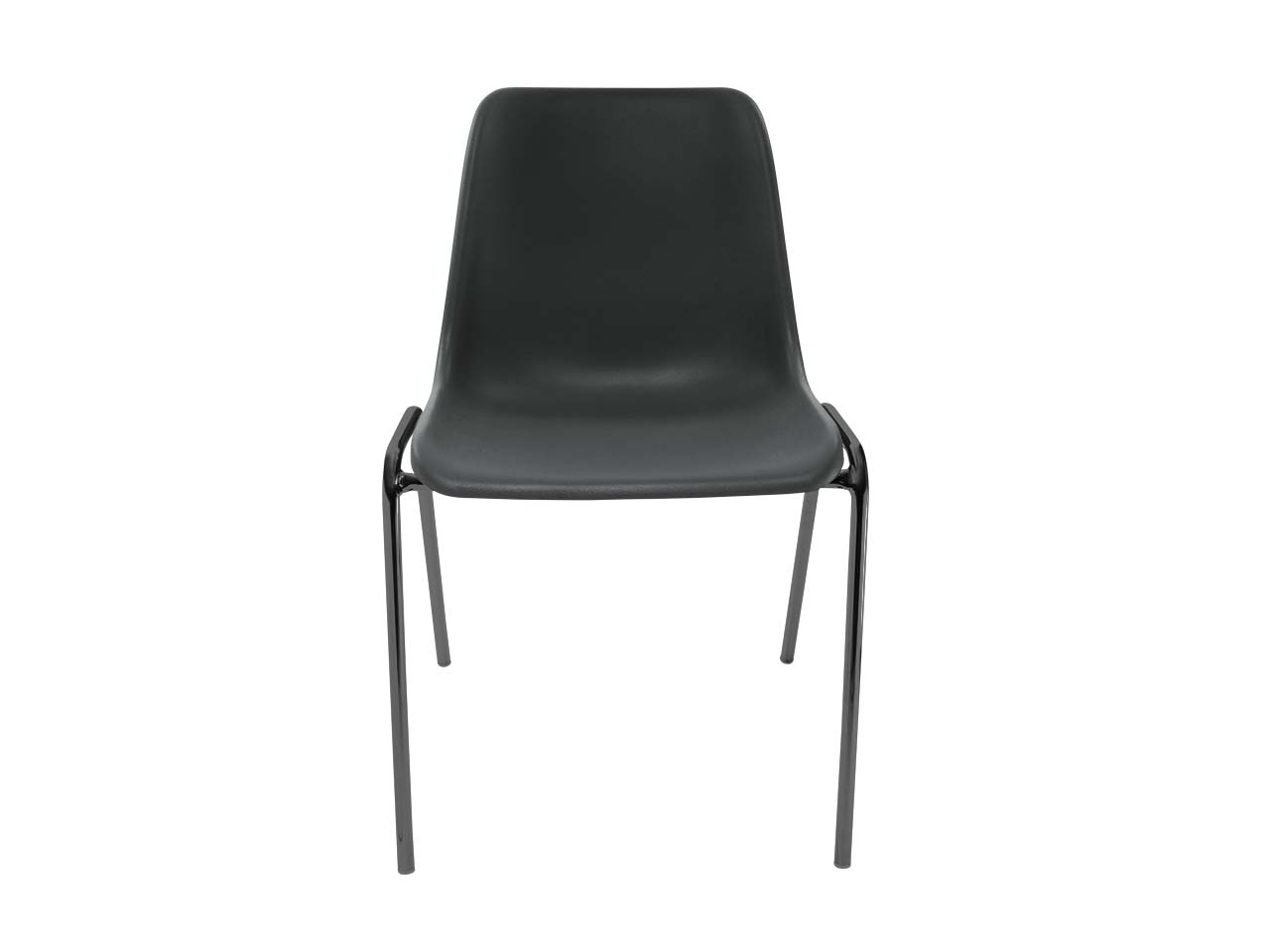 2x Besucherstuhl "ECO" Gestell anthrazit, Kunststoffschale schwarz
