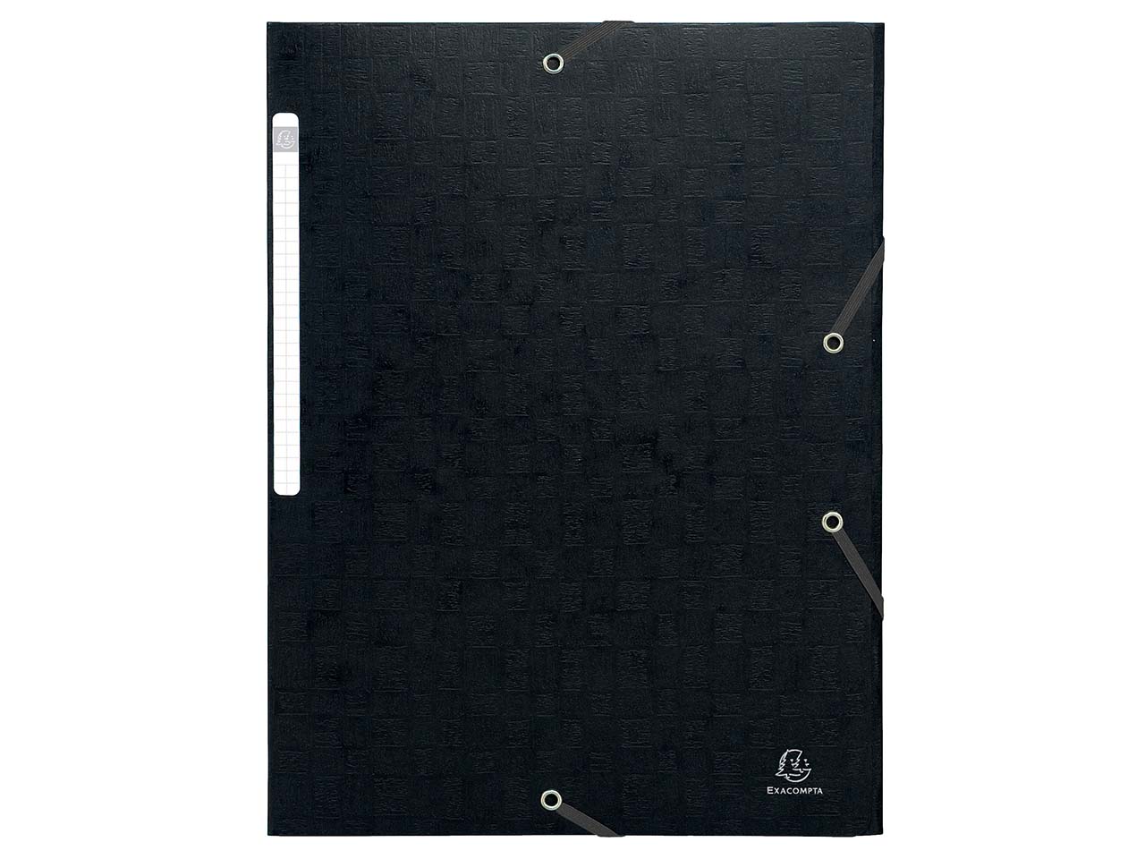 25 Exacompta Sammelmappen "Scotten", 600 g/m², DIN A4, Gummizug, 3 Klappen, schwarz