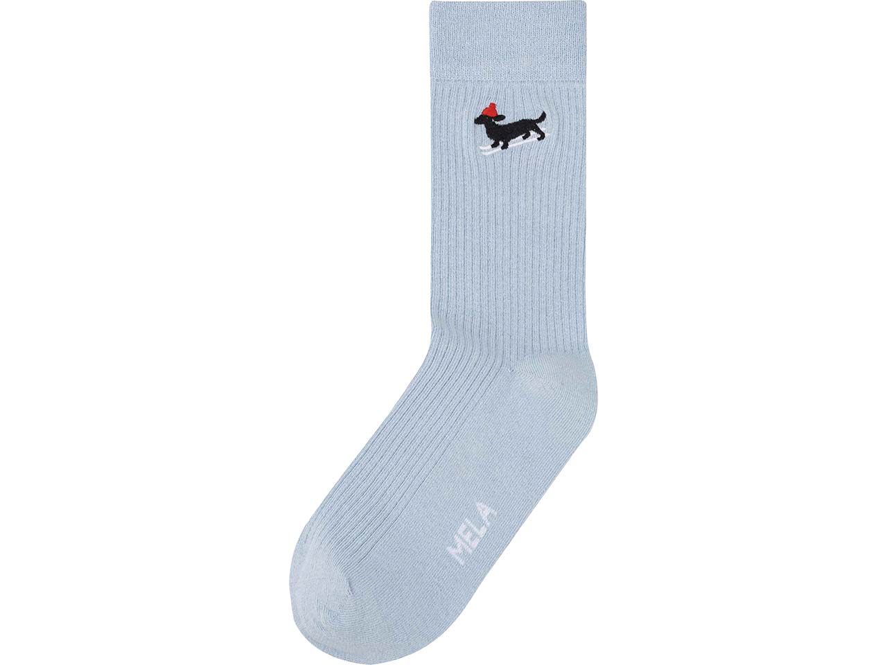 MELA Bio-Socken 'Dog Ski', gerippt, cloudy blue, Gr. 39/42