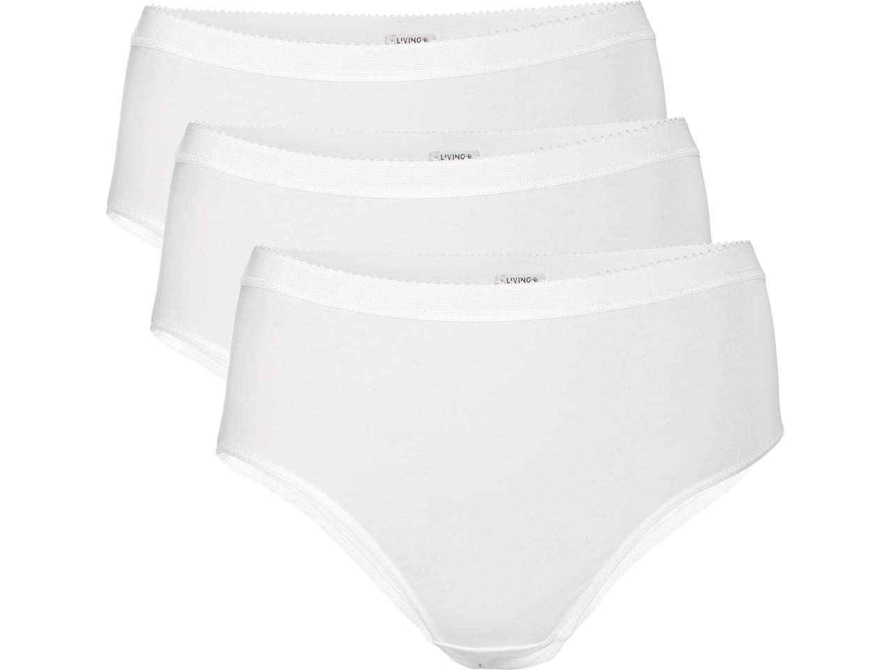 Living Crafts Bio-Damen-Slips "POLLY" mit elastischem Bund, 3 Stk., white, Gr. M