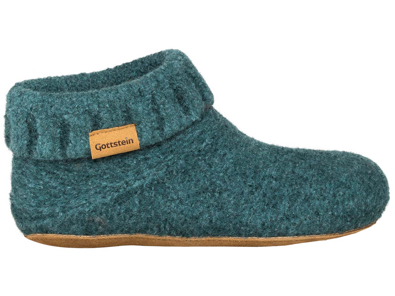 Gottstein Hausschuhe 'Knit Boot' grün melange, Gr. 38