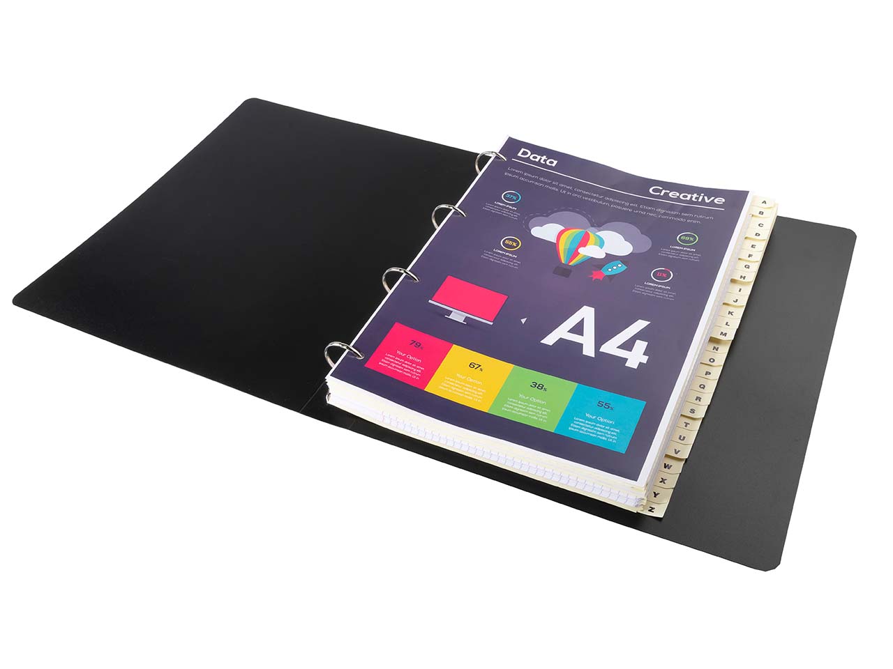5 Exacompta Register, 26 Taben A-Z, 155 g/m², DIN A4, elfenbein
