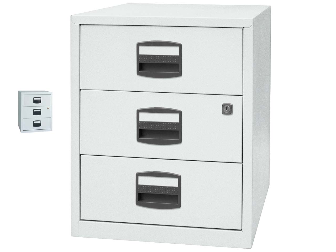 Bisley Home Rollcontainer 3 Schübe, lichtgrau