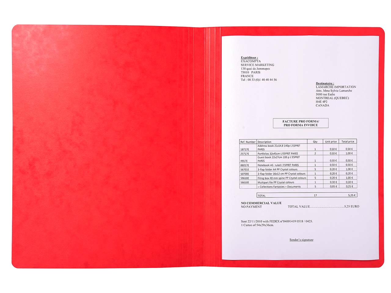 50 Exacompta Aktendeckel aus Colorspan-Karton, 400 g/m², DIN A4, rot