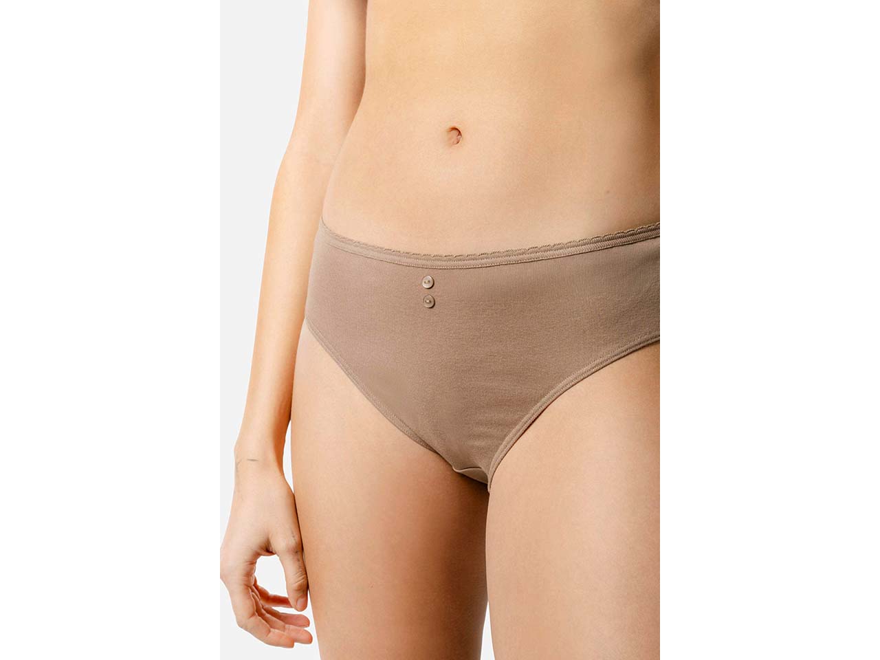 Living Crafts 2er-Pack Bio-Damen-Slips 'RASINA', nougat, Gr. L