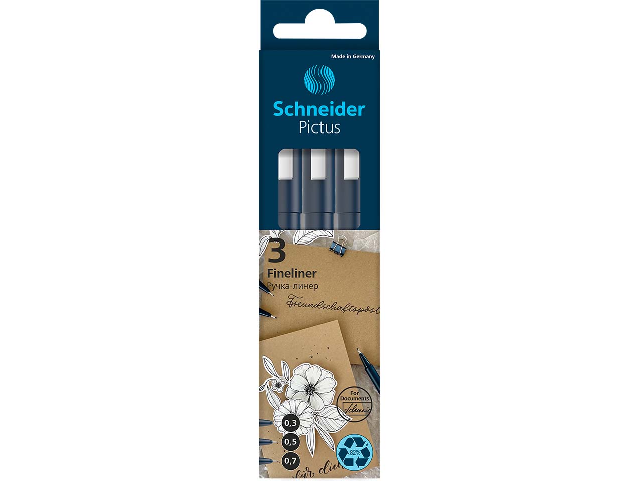 Schneider 3er Pack Fineliner 'Pictus' schwarz