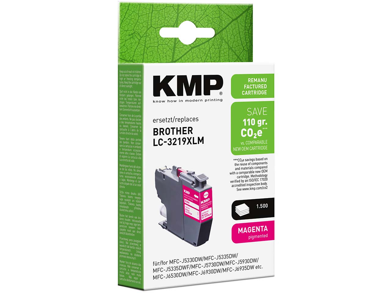 KMP Tintenpatrone ersetzt Brother LC-3219XLM magenta