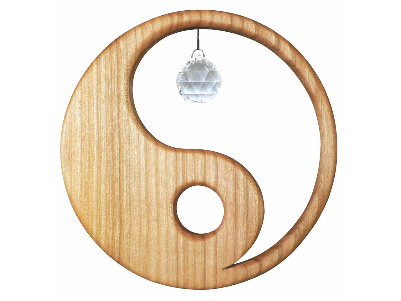 Dekoanhänger "Yin Yang" aus Holz mit Aufhängungsfaden