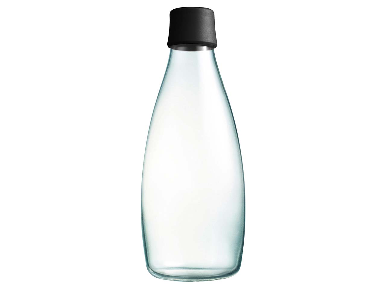 retap Trinkflasche 0,8 l aus Glas black
