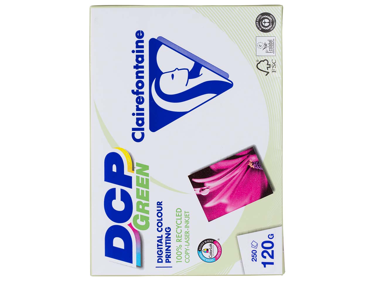 250 Blatt Clairefontaine Recycling-Laserpapier "DCP Green" 120 g/m², DIN A3