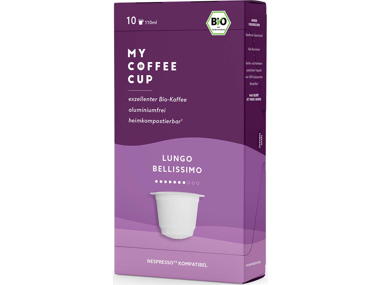MY COFFEE CUP Bio-Kaffeekapseln "Lungo Bellissimo" 10 Stk.