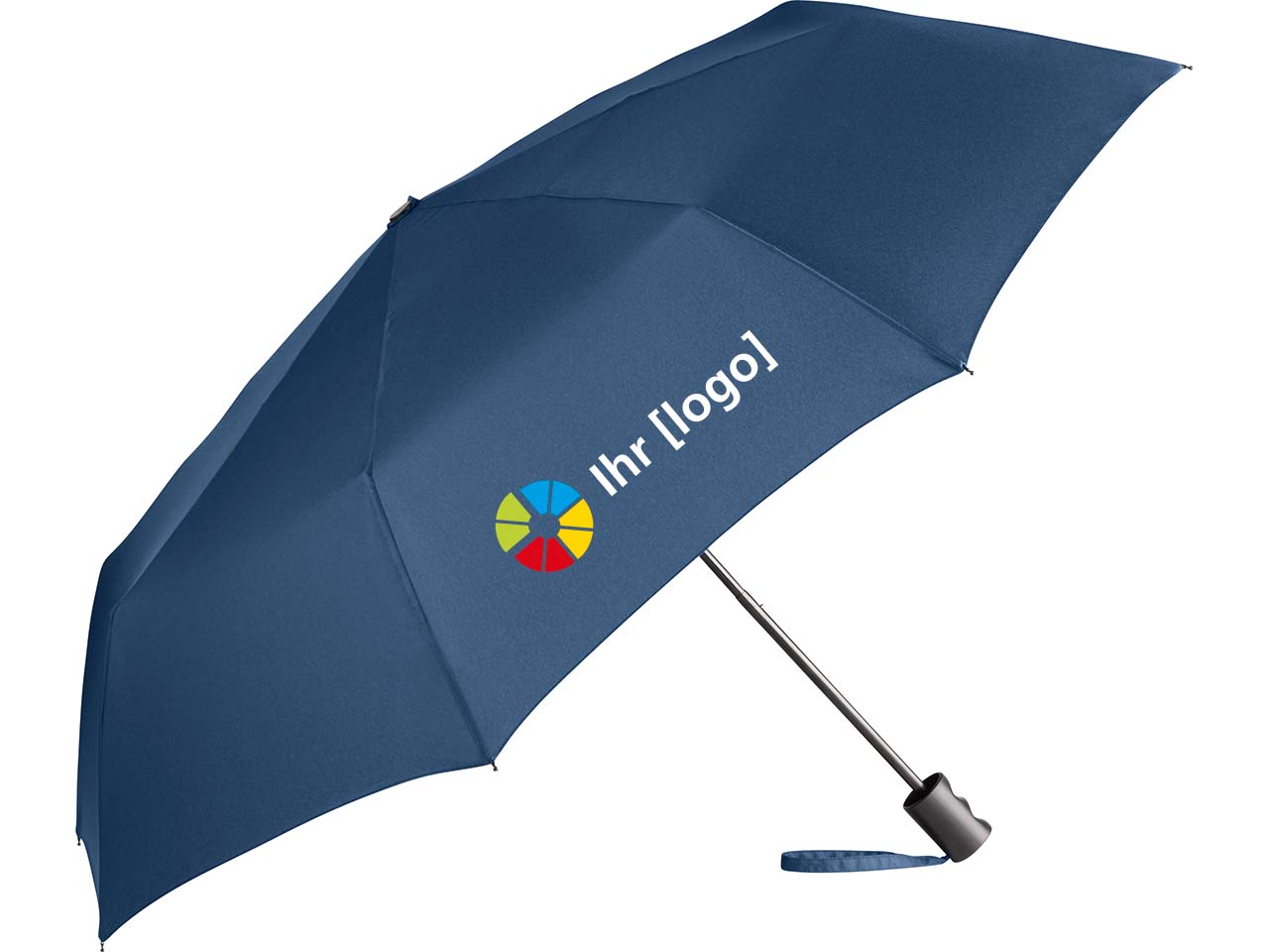 Taschenschirm 'ÖkoBrella' marine mit  Recycling-Polyester Bezug