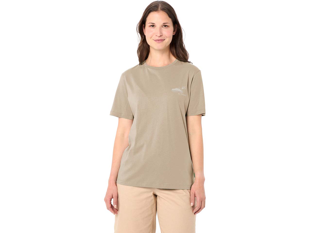 VAUDE Damen-T-Shirt "Spirit II" mit Rückenaufdruck, linen, Gr. 38