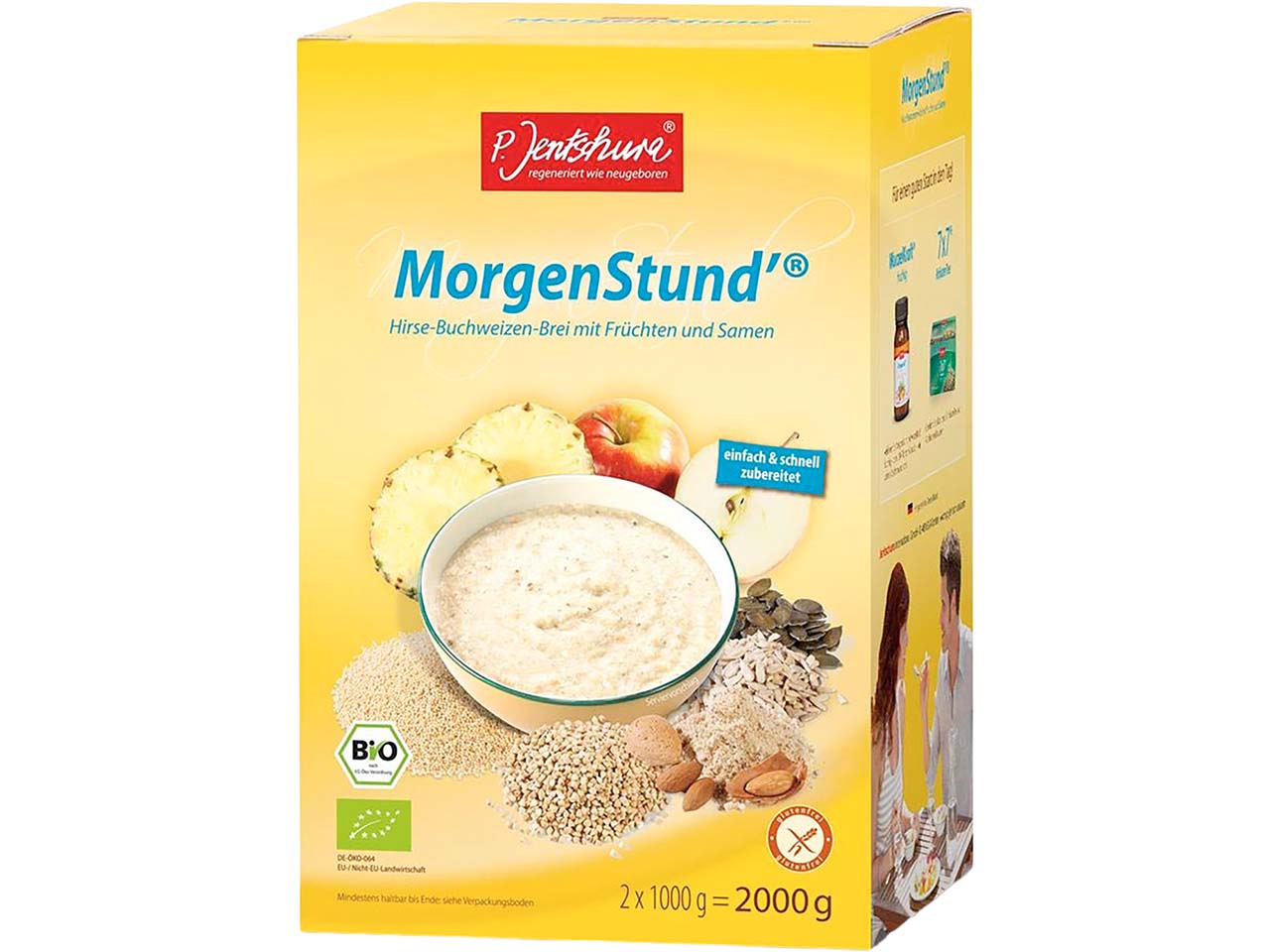 P. Jentschura Bio-Hirse-Buchweizen-Brei "MorgenStund'" basenbindend, 2000 g