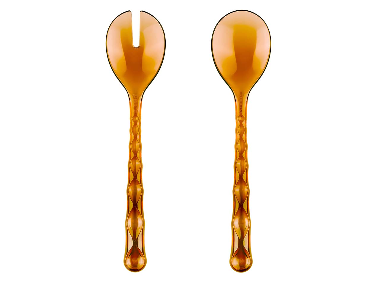 guzzini Salatbesteck "VANITY" aus biobasiertem Spezial-Acrylglas, karamell