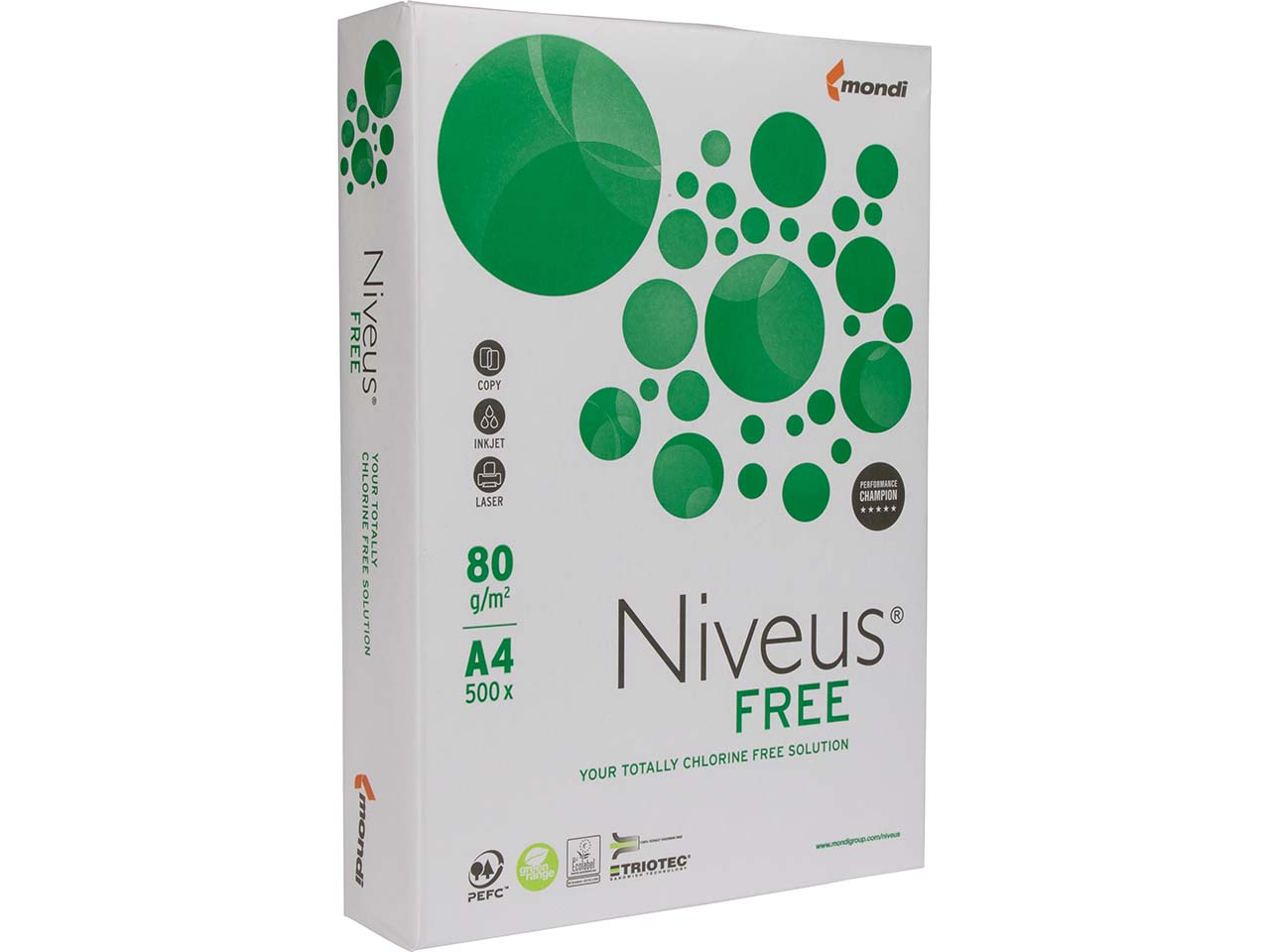 500 Blatt mondi Multifunktionales Kopierpapier "Niveus Free" DIN A4, 80 g/m²