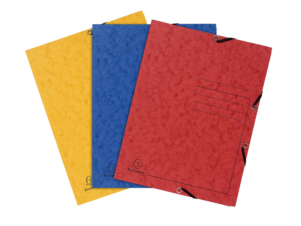 24 Exacompta Sammelmappen, Colorspan-Karton, 355 g/m², DIN A4, 3 Klappen, sortiert