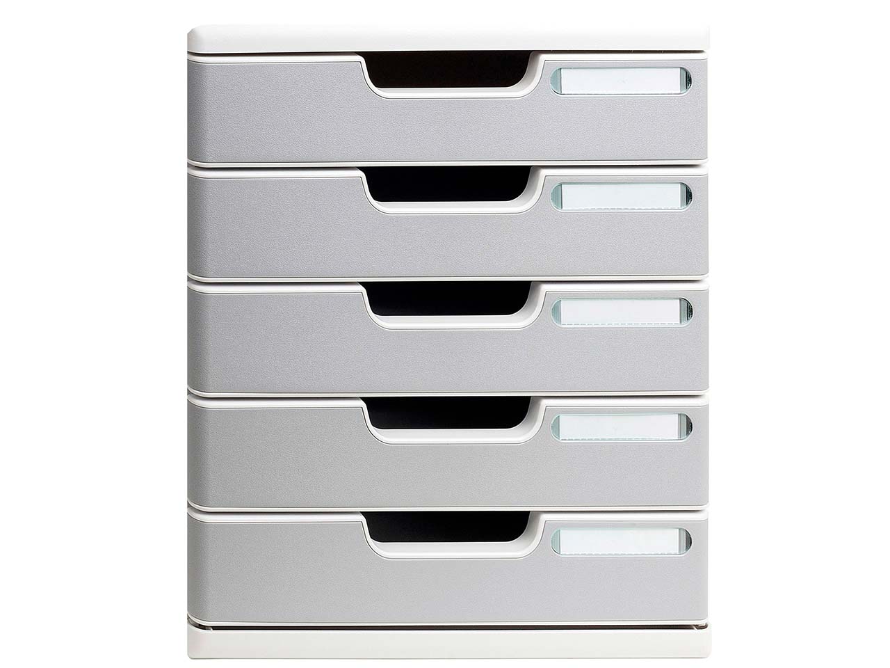 Exacompta Schubladenbox Modulo "Office", DIN A4+, 5 Schubladen geschlossen, steingrau