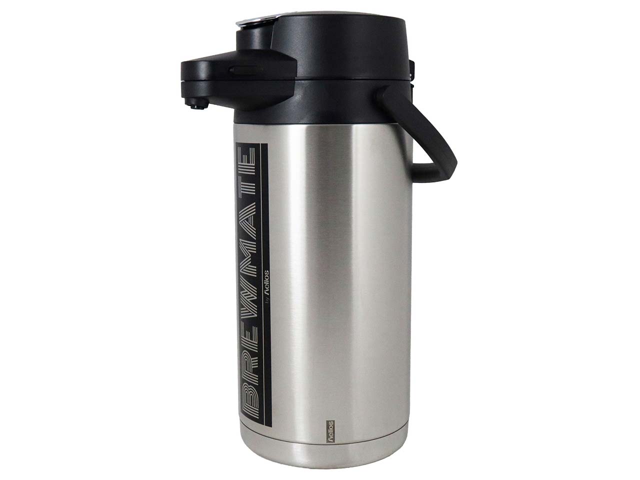 helios Pumpkanne "BrewMate" mit 360° Drehvorrichtung im Boden, 2,2 l, silber/schwarz