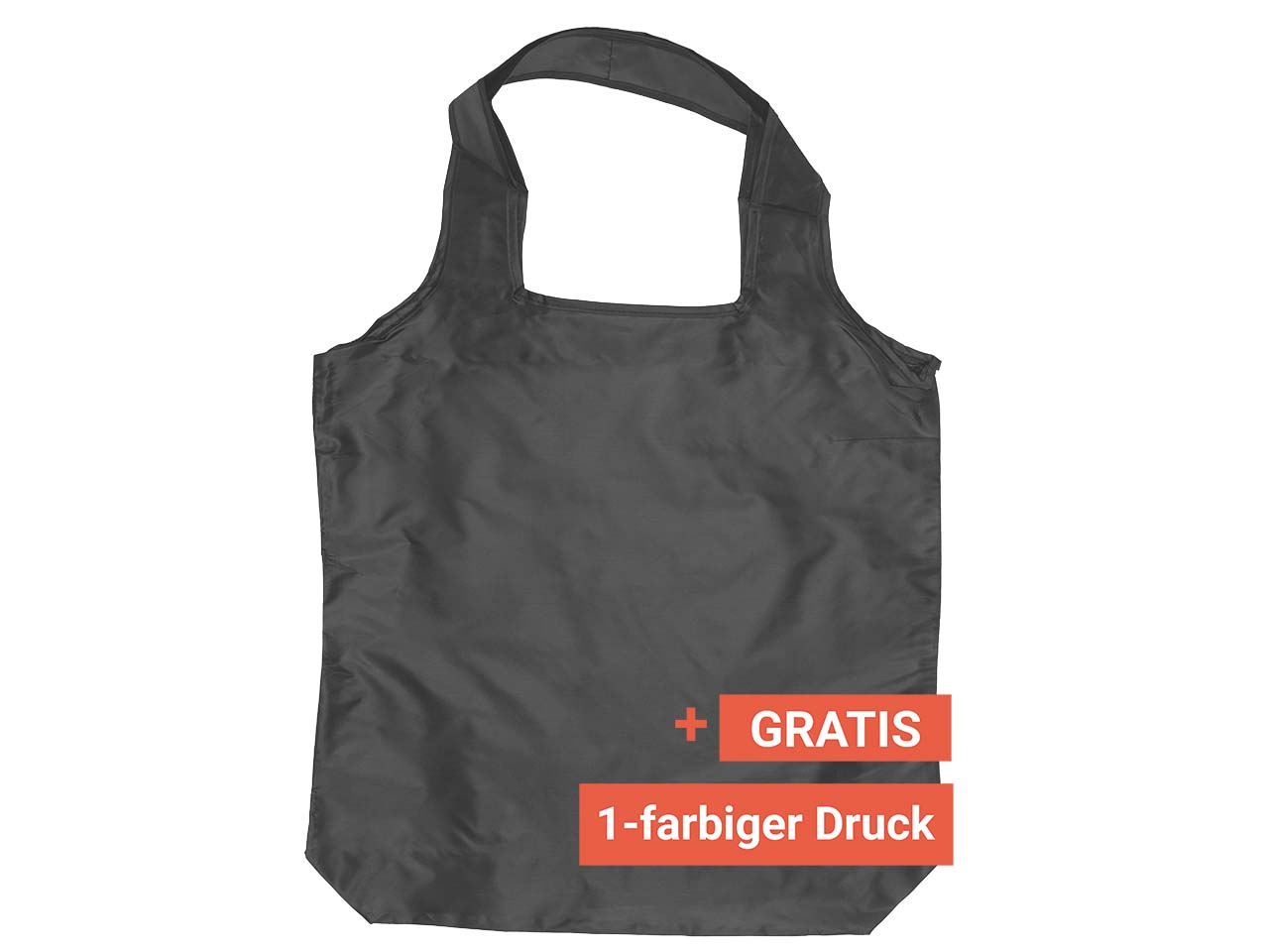 Faltbare Einkaufstasche "Shopper" aus recy. PET-Flaschen inkl. 1c-Gratisdruck, grau