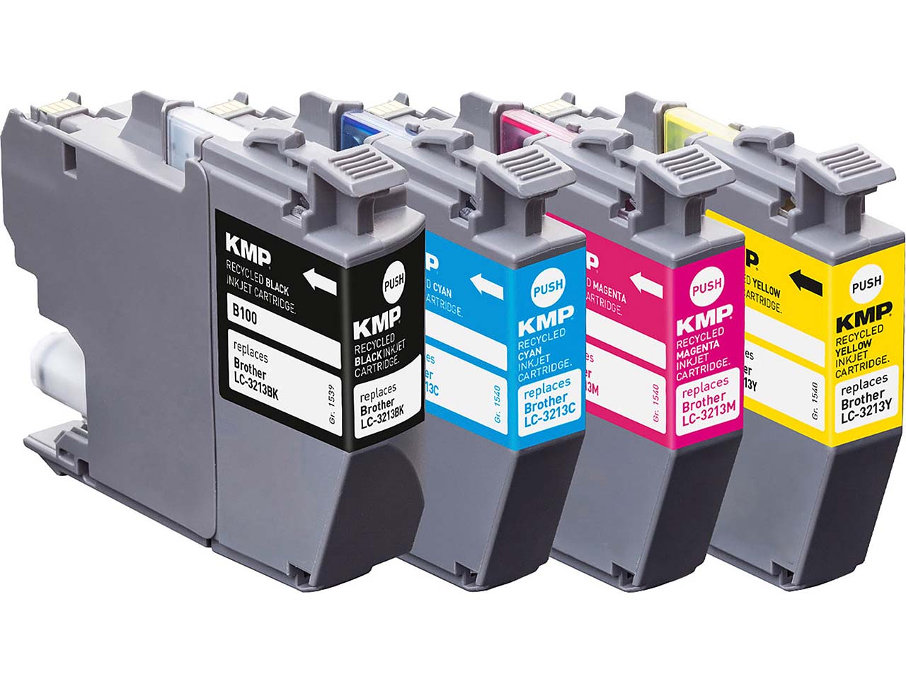 KMP Tintenpatrone ersetzt Brother LC-3213BK/C/M/Y schwarz, cyan, magenta, gelb 4er-Set