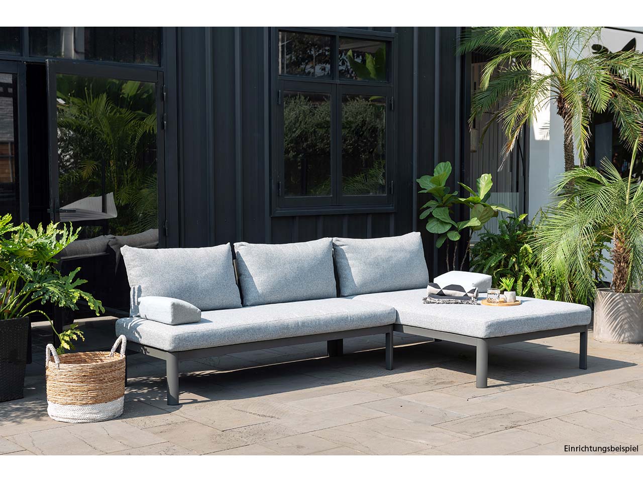Garten-Ecksofa "Berlin", schwarz