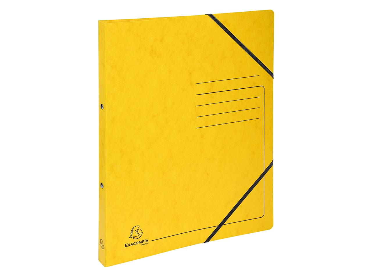 10 Exacompta Ringbücher, Colorspan-Karton, 355 g/m², DIN A4, Gummizug, 2 Ringe, gelb
