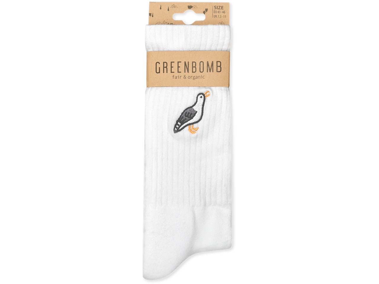GREENBOMB Bio-Socken 'Seagull', white, Gr. 37/40