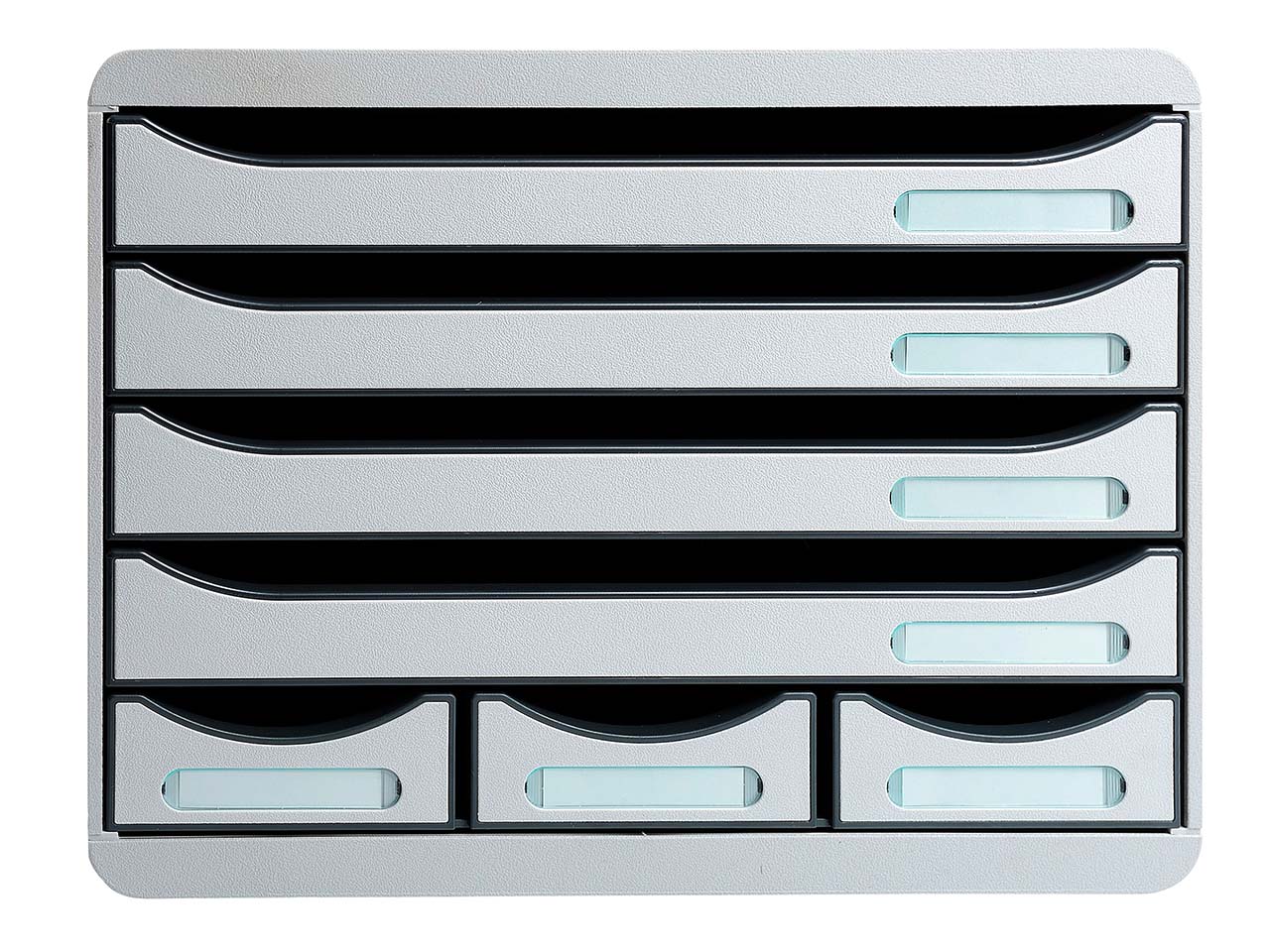 Exacompta Schubladenbox Storebox "Office", DIN A4+, 6 Schubladen offen, lichtgrau