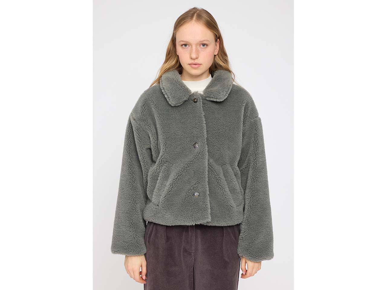 MAZINE Damen-Winterjacke 'Faux-Fur' mit Knöpfen, light bottle, Gr. L