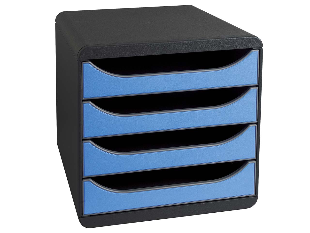 Exacompta Schubladenbox "Iderama", DIN A4+, 4 Schubladen offen, eisblau