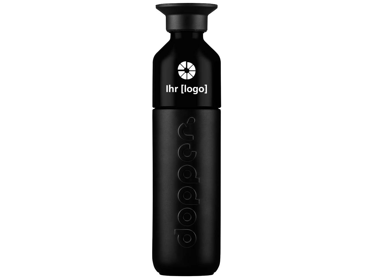 Dopper Isolierflasche 'Insulated' 350 ml schwarz inkl. weißem Aufdruck
