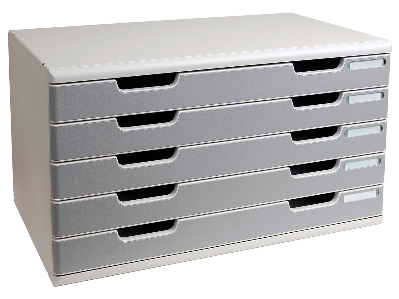 Exacompta Schubladenbox Modulo "Office", DIN A3+, 5 Schubladen geschlossen, steingrau