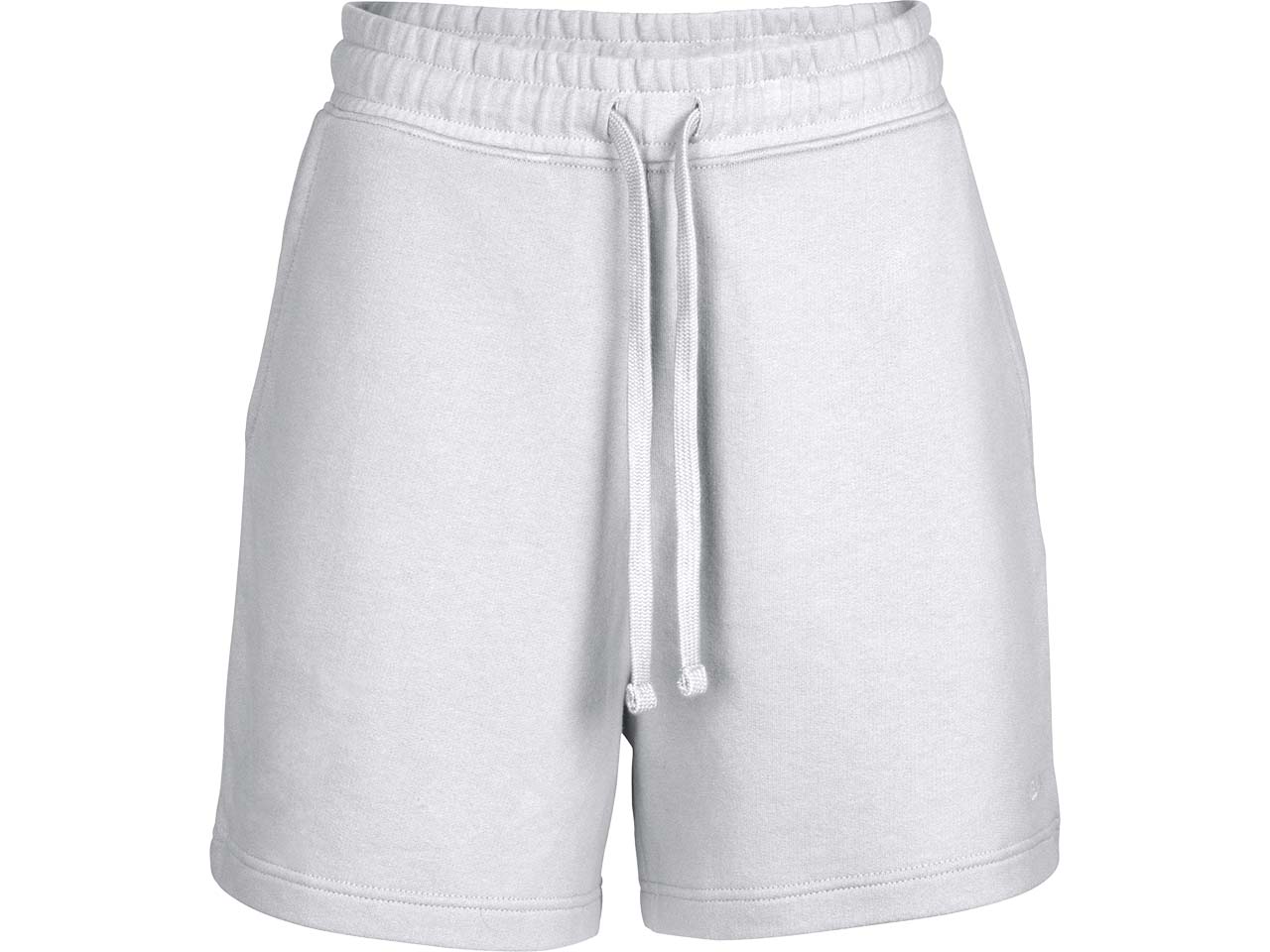 MELA Bio-Damen-French-Terry-Short 'AARANY' mit Kordelzugbund, grau melange, Gr. L