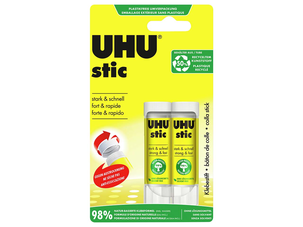 UHU Klebestift "stic" ohne Lösungsmittel, 2 x 8,2 g