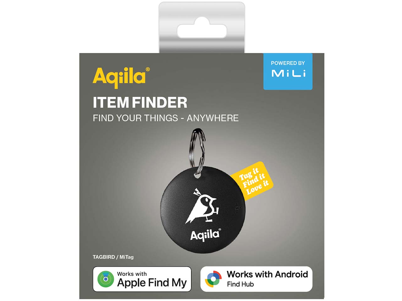 Aqilla Smart-Tracker "Tagbird" für Apple und Android, schwarz, 1 Stk.
