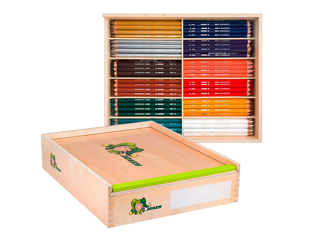 JOLLY Buntstifte "X-BIG" Holzbox mit Ergänzungsfarben, 180 Stk.