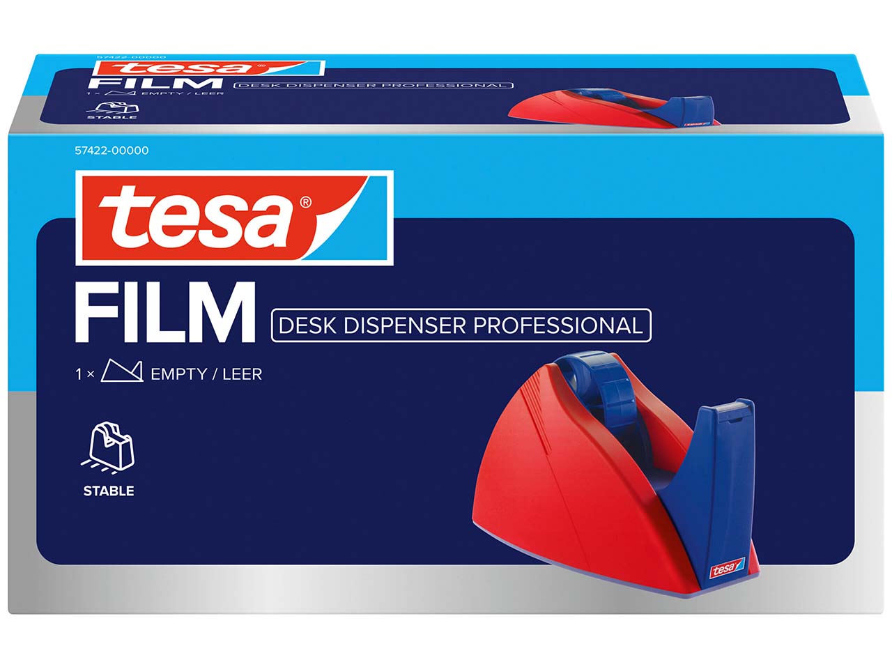 tesa Tischabroller "DESK DISPENSER PROFESSIONAL" bis 66 m Rollen, red/blue